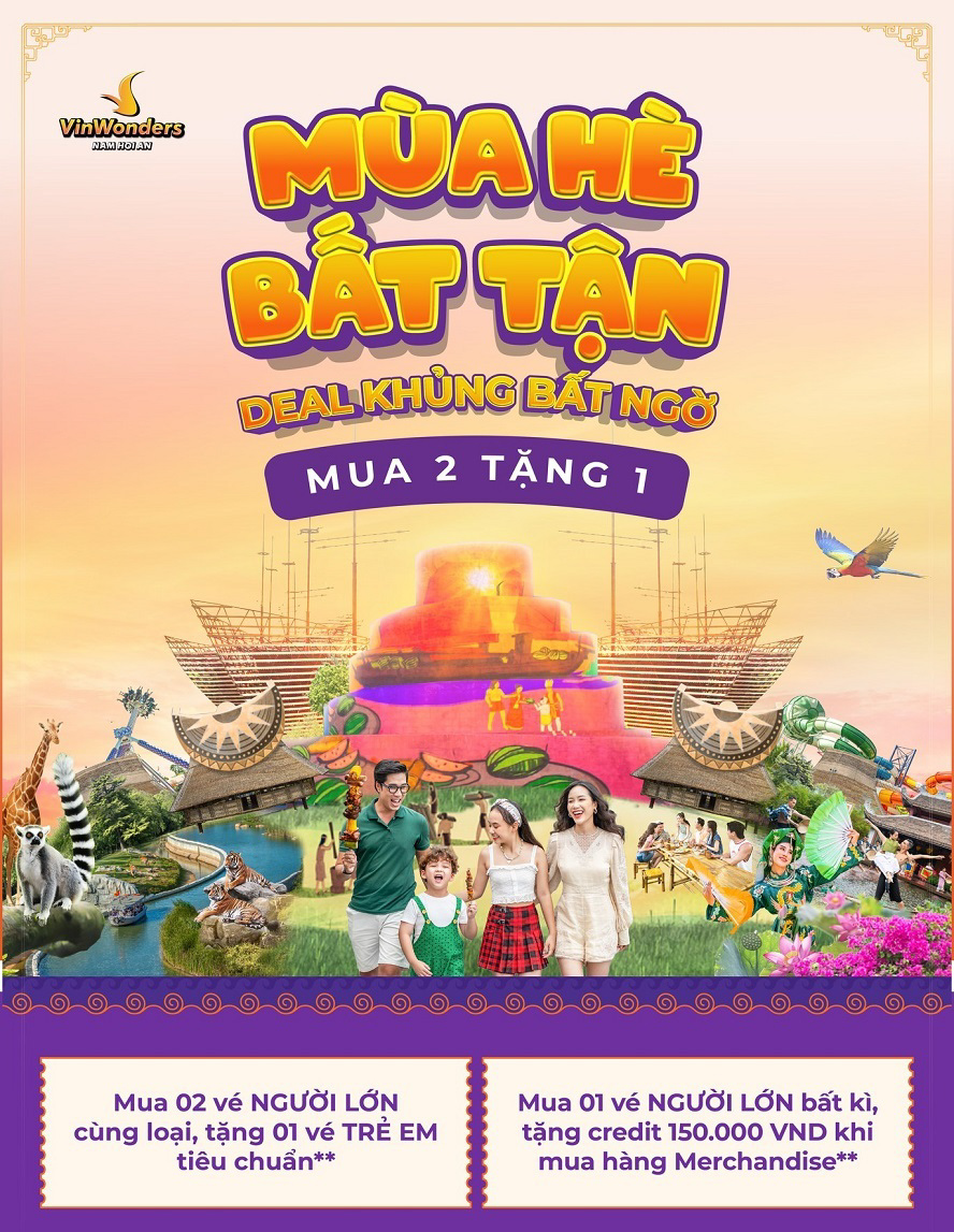 Mua 2 tặng 1 vinwonders nam hội an vevin