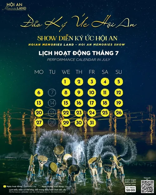 Lịch Diễn Show Ký Ức Hội An Tháng 7 2026