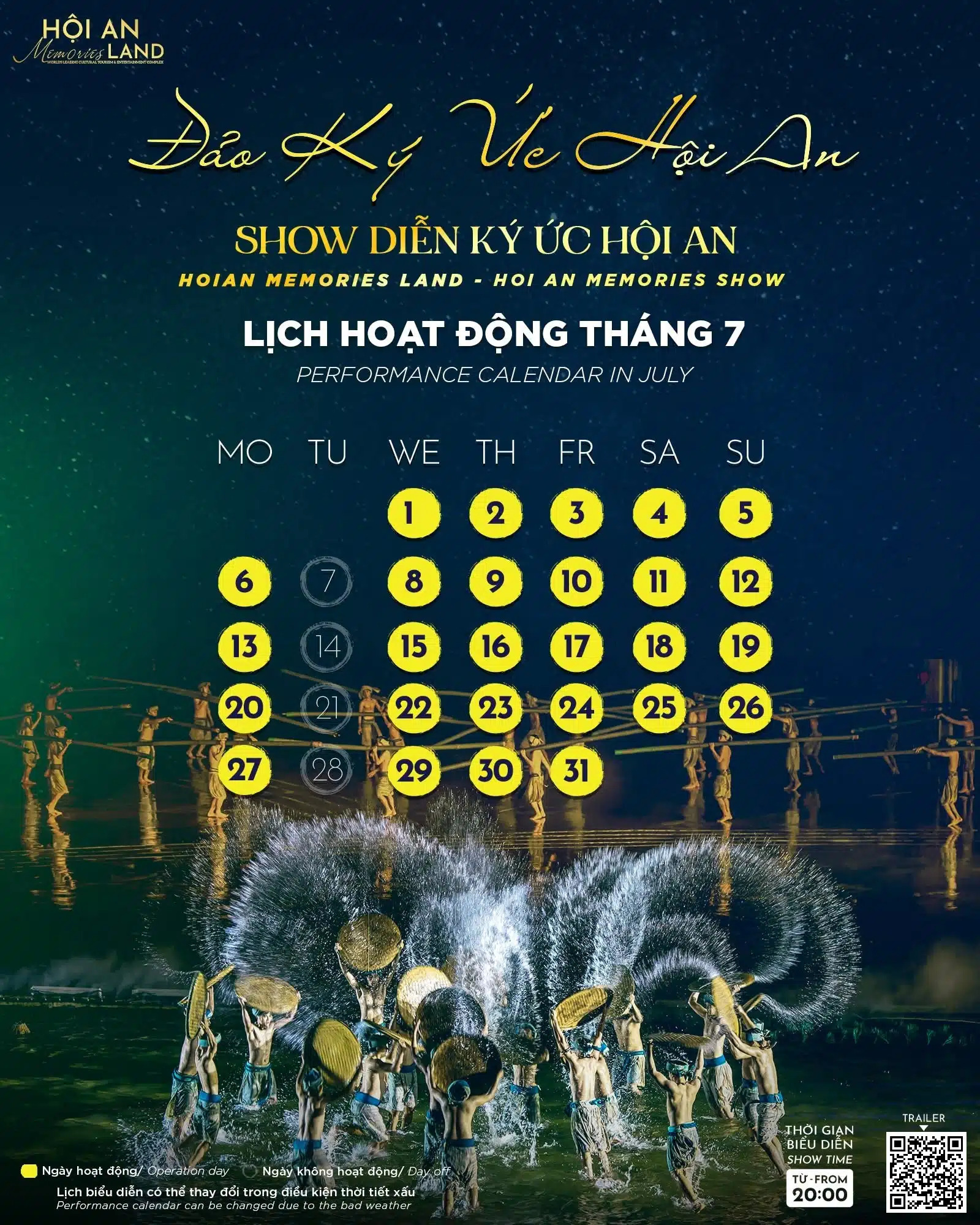 Lịch Diễn Show Ký Ức Hội An Tháng 7 2026